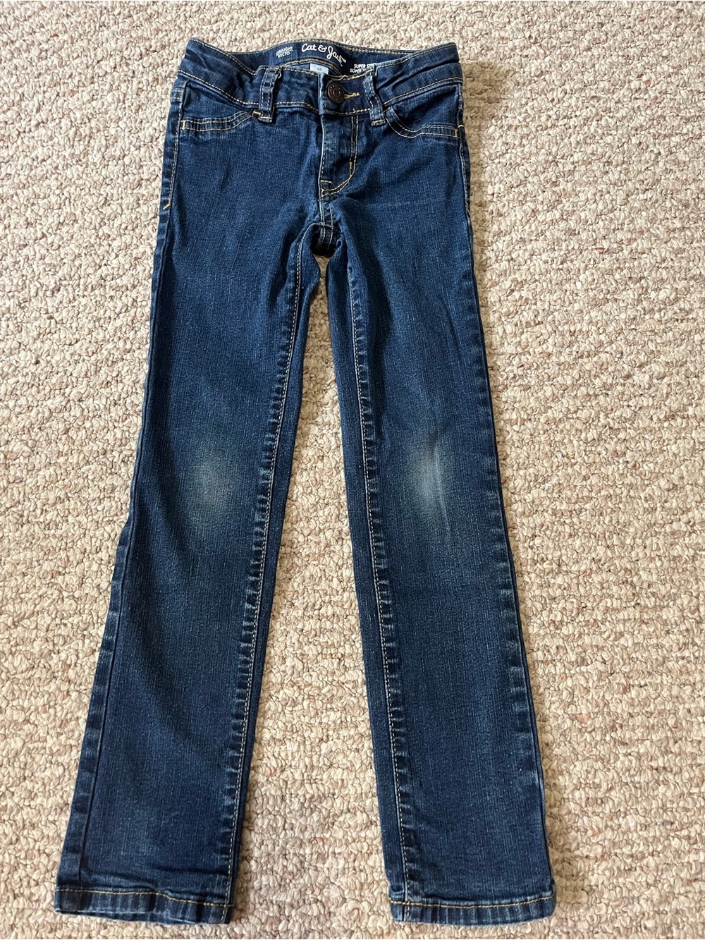 Cat & Jack Girls' Dark Blue Straight-Leg Jeans